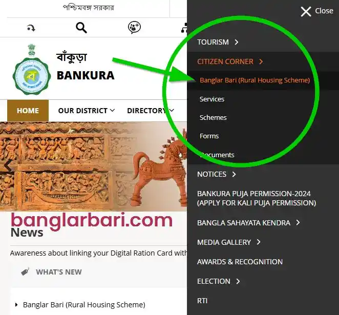 বাঁকুড়া বাংলার বাড়ি লিস্ট