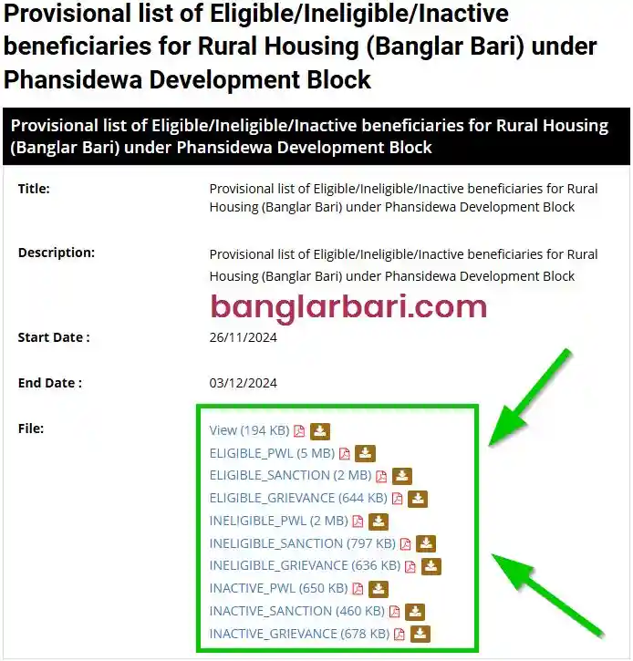 দার্জিলিং বাংলার বাড়ি লিস্ট ঘোষণা